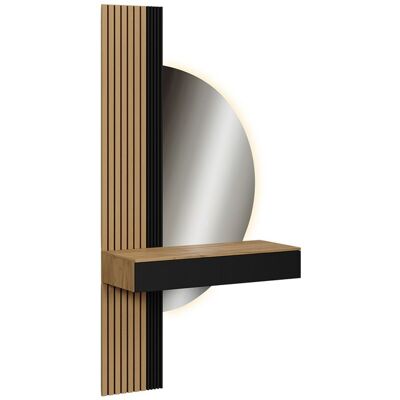 Coiffeuse Melina 100cm avec miroir LED Chêne/Noir Vicco 58445 Marron - Publicité Coiffeuse Melina 100cm avec miroir LED Chêne/Noir Vicco 58445 Marron - Publicité