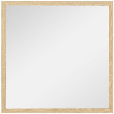 Miroir mural HOMCOM carré 50 x 50 cm cadre en bois naturel idéal pour la salle de bain salon ou chambre Beige - Publicité Miroir mural HOMCOM carré 50 x 50 cm cadre en bois naturel idéal pour la salle de bain salon ou chambre Beige - Publicité