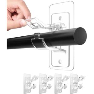 BELLE COMMODE Lot de 4 supports de tringle à rideaux sans perçage - supports de tringle auto-adhésifs - crochets de tringle à rideaux adhésifs Noir - Publicité BELLE COMMODE Lot de 4 supports de tringle à rideaux sans perçage - supports de tringle auto-adhésifs - crochets de tringle à rideaux adhésifs Noir - Publicité