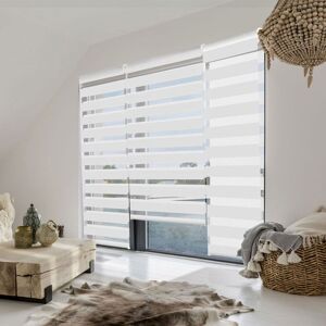 IDMARKET Store enrouleur zébré jour nuit 60 x 230 cm blanc Blanc - Publicité IDMARKET Store enrouleur zébré jour nuit 60 x 230 cm blanc Blanc - Publicité