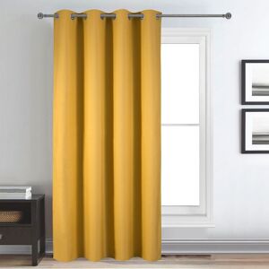 HOMETREND Rideau déco uni occultant et thermique Jaune moutarde 140x260 cm Jaune - Publicité HOMETREND Rideau déco uni occultant et thermique Jaune moutarde 140x260 cm Jaune - Publicité