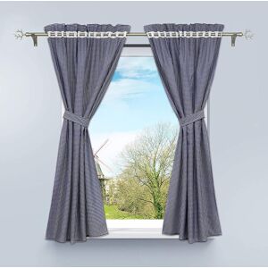 Rideau occultant - HONGYA - Motif à Carreaux - 120x80cm - Lot de 2 - Lavable Bleu - Publicité Rideau occultant - HONGYA - Motif à Carreaux - 120x80cm - Lot de 2 - Lavable Bleu - Publicité