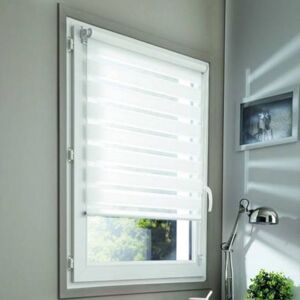 MADECOSTORE Lot de 2 stores jour nuit basiques - Blanc - L55 x H100cm Blanc - Publicité MADECOSTORE Lot de 2 stores jour nuit basiques - Blanc - L55 x H100cm Blanc - Publicité