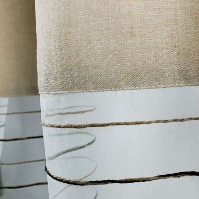 THE DECO FACTORY Voilage effet soie avec du coton et jute écru-noir 110x250 Beige - Publicité THE DECO FACTORY Voilage effet soie avec du coton et jute écru-noir 110x250 Beige - Publicité