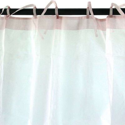 THE DECO FACTORY Voilage en coton à lacets rose clair 110x250 Rose - Publicité THE DECO FACTORY Voilage en coton à lacets rose clair 110x250 Rose - Publicité