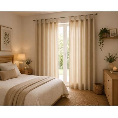 Rideau - EDEN - Essentiel Lin - 140 x 260 cm - Lin (beige) - Passe-tringle Beige - Publicité Rideau - EDEN - Essentiel Lin - 140 x 260 cm - Lin (beige) - Passe-tringle Beige - Publicité
