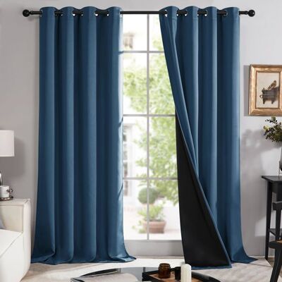 Deconovo Rideaux 100% Occultant à Oeillets Occultants Isolant Thermique Rideaux Décoratifs 140×290 CM Bleu Marine 2 Pièces Bleu - Publicité Deconovo Rideaux 100% Occultant à Oeillets Occultants Isolant Thermique Rideaux Décoratifs 140×290 CM Bleu Marine 2 Pièces Bleu - Publicité