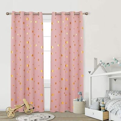 Deconovo Lot de 2 Rideaux Doré Occultants Thermique Anti Froid Isolant Rose 140x175cm a Oeillets Rideau Salon Moderne Rose - Publicité Deconovo Lot de 2 Rideaux Doré Occultants Thermique Anti Froid Isolant Rose 140x175cm a Oeillets Rideau Salon Moderne Rose - Publicité
