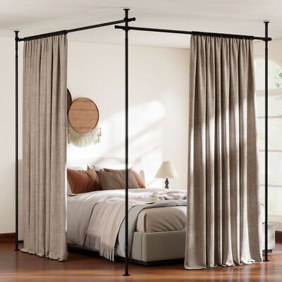 Tringle Rideaux Verticale COSTWAY Sans Percage Extensible H.120-314cm x L.73-360cm Métal Robuste Charge20kg Noir - Publicité Tringle Rideaux Verticale COSTWAY Sans Percage Extensible H.120-314cm x L.73-360cm Métal Robuste Charge20kg Noir - Publicité