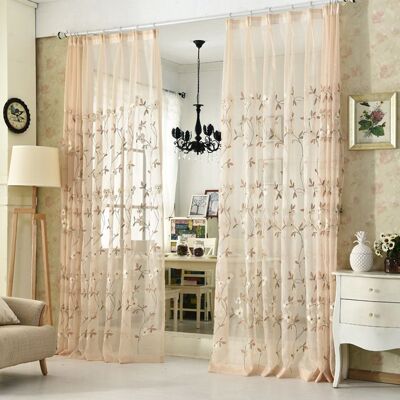 NOBRAND Rideaux semi-transparents brodés de style rustique Floraweg voilages frais à imprimé floral 140 x 220 cm Blanc - Publicité NOBRAND Rideaux semi-transparents brodés de style rustique Floraweg voilages frais à imprimé floral 140 x 220 cm Blanc - Publicité