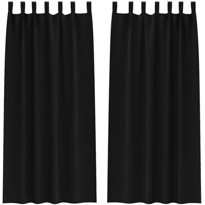 Rideaux occultants - vidaXL - Noir - Polyester - 245x140 cm - Lot de 2 - Occultation totale - Facile à manipuler Noir - Publicité Rideaux occultants - vidaXL - Noir - Polyester - 245x140 cm - Lot de 2 - Occultation totale - Facile à manipuler Noir - Publicité