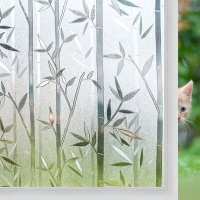 RABBITGOO Film de Fenêtre Statique 3D Film pour Vitre Protection Intimité Film Electrostatique Anti UV Motif Bambou pour Maison 44.5x300cm Blanc - Publicité RABBITGOO Film de Fenêtre Statique 3D Film pour Vitre Protection Intimité Film Electrostatique Anti UV Motif Bambou pour Maison 44.5x300cm Blanc - Publicité