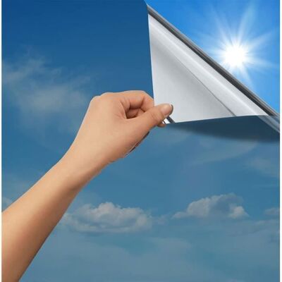 Rabbitgoo Film Miroir Fenêtre pour vitrage 76x300cm Auto-Adhésif Protection de Solaire Anti 99% UV Feuille de Décoration-Argent Blanc - Publicité Rabbitgoo Film Miroir Fenêtre pour vitrage 76x300cm Auto-Adhésif Protection de Solaire Anti 99% UV Feuille de Décoration-Argent Blanc - Publicité