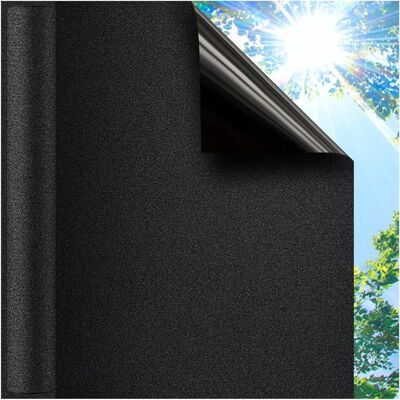 RABBITGOO Film Fenetre Anti Regard Film Occultant Fenêtre Noir 90x200cm la Grille Design pour Couper Film Opaque pour Vitre pour Bureau Maison Noir - Publicité RABBITGOO Film Fenetre Anti Regard Film Occultant Fenêtre Noir 90x200cm la Grille Design pour Couper Film Opaque pour Vitre pour Bureau Maison Noir - Publicité