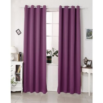WOLTU Lot de 2 Rideaux occultants à oeillets Rideaux d’isolation thermiques135x245cmViolet Violet - Publicité WOLTU Lot de 2 Rideaux occultants à oeillets Rideaux d’isolation thermiques135x245cmViolet Violet - Publicité