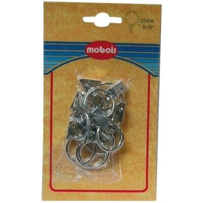 MOBOIS Anneau pince nickelé - Lot de 10 - D: 22 mm - Publicité MOBOIS Anneau pince nickelé - Lot de 10 - D: 22 mm - Publicité