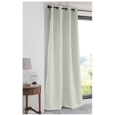 STOF Rideau occultant à œ illets uni polyester NOTTE - Ecru - 135x180cm Beige - Publicité STOF Rideau occultant à œ illets uni polyester NOTTE - Ecru - 135x180cm Beige - Publicité