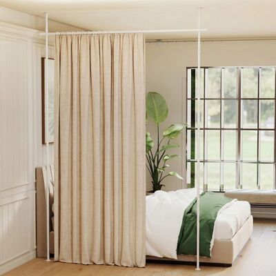 Tringle Rideaux Sans Perçage COSTWAY 2 MontantsSéparateur Pièce 73-183x120-314cm Métal Charge 20kgpour AppartementChambre Blanc Blanc - Publicité Tringle Rideaux Sans Perçage COSTWAY 2 MontantsSéparateur Pièce 73-183x120-314cm Métal Charge 20kgpour AppartementChambre Blanc Blanc - Publicité