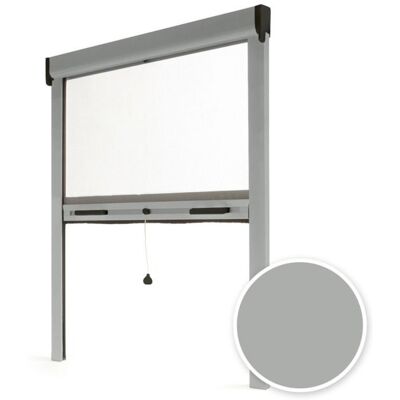AVOSDIM Moustiquaire de Fenêtre Enroulable - L80 x H100cm - Aluminium Gris RAL 7038 - Recoupable - Anti-insectes - Publicité AVOSDIM Moustiquaire de Fenêtre Enroulable - L80 x H100cm - Aluminium Gris RAL 7038 - Recoupable - Anti-insectes - Publicité