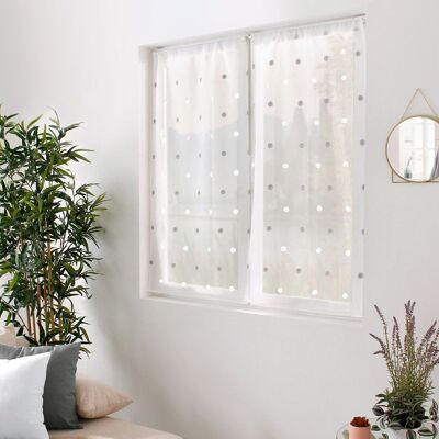 HOME MAISON - Cortinas voile sablé lunares - Blanc/Argent - Publicité HOME MAISON - Cortinas voile sablé lunares - Blanc/Argent - Publicité
