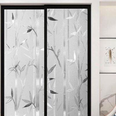 RABBITGOO Film Occultant pour Fenêtre Electrostatique Film Adhésif Décoratif Pour Vitrage Autocollant-- 60 cm × 200 cm-- Motif Bambou Blanc - Publicité RABBITGOO Film Occultant pour Fenêtre Electrostatique Film Adhésif Décoratif Pour Vitrage Autocollant-- 60 cm × 200 cm-- Motif Bambou Blanc - Publicité