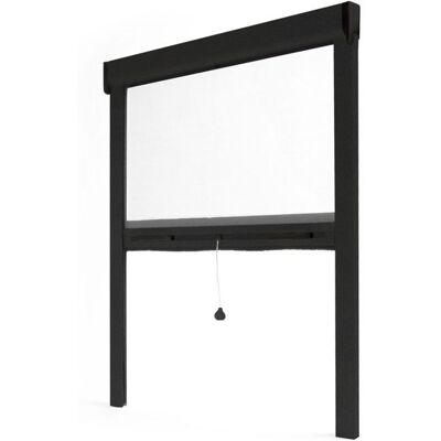 Avosdim Store moustiquaire fenêtre Alu Luxe - H220 x L125cm recoupable - Noir texturé 9005 - Protection contre les insectes - Publicité Avosdim Store moustiquaire fenêtre Alu Luxe - H220 x L125cm recoupable - Noir texturé 9005 - Protection contre les insectes - Publicité