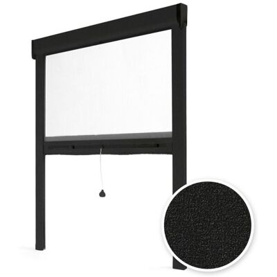 Moustiquaire Enroulable Fenêtre - AVOSDIM - LUXE - Aluminium noir texturé - Recoupable - L100xH160 cm - Publicité Moustiquaire Enroulable Fenêtre - AVOSDIM - LUXE - Aluminium noir texturé - Recoupable - L100xH160 cm - Publicité