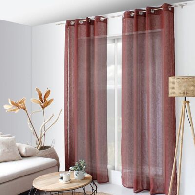 ENJOY HOME Voilage effet lin 140x240cm Elena - Taille: 140x240cm - Coloris: Bordeaux Rouge - Publicité ENJOY HOME Voilage effet lin 140x240cm Elena - Taille: 140x240cm - Coloris: Bordeaux Rouge - Publicité