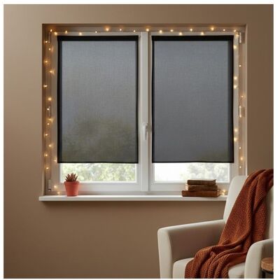 Eden Paire de Rideaux Voile 60 x 90 cm Brise bise noir Noir - Publicité Eden Paire de Rideaux Voile 60 x 90 cm Brise bise noir Noir - Publicité