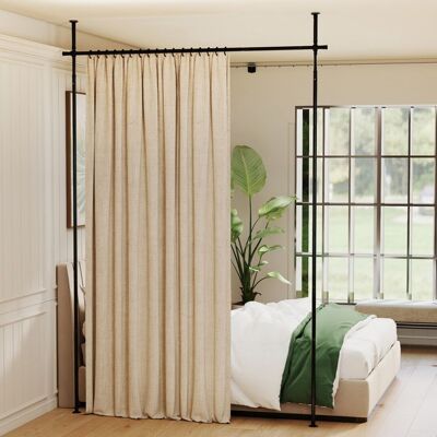 Tringle Rideaux Sans Perçage COSTWAY 2 MontantsSéparateur Pièce 73-183x120-314cm Métal Charge 20kgpour AppartementChambre Noir - Publicité Tringle Rideaux Sans Perçage COSTWAY 2 MontantsSéparateur Pièce 73-183x120-314cm Métal Charge 20kgpour AppartementChambre Noir - Publicité