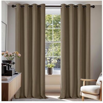 DECONOVO Rideaux Occultants Isolant Thermique Lot de 2 - 140x240cm - Kaki - Publicité DECONOVO Rideaux Occultants Isolant Thermique Lot de 2 - 140x240cm - Kaki - Publicité