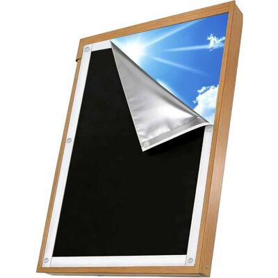 JALION DENIM Store Occultant Sans Perçage - Kit Rideau Thermique À Protection Solaire Compatible Avec Les Fenêtres Velux Et Roto – Ck04 Noir - Publicité JALION DENIM Store Occultant Sans Perçage - Kit Rideau Thermique À Protection Solaire Compatible Avec Les Fenêtres Velux Et Roto – Ck04 Noir - Publicité