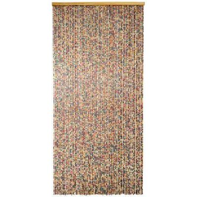 Rideau de porte en perles de bois carrée multicolore 90 x 200 cm - Morel - Publicité Rideau de porte en perles de bois carrée multicolore 90 x 200 cm - Morel - Publicité