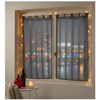 Eden Paire de voilage rayures 60 x 90 cm Bandas Jacquard anthracite Gris - Publicité Eden Paire de voilage rayures 60 x 90 cm Bandas Jacquard anthracite Gris - Publicité