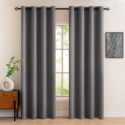NOBRAND Rideaux occultants Floraweg pour obscurcir les pièces chambre à coucher salon protection contre le froid gris 140 x 225 cm Gris - Publicité NOBRAND Rideaux occultants Floraweg pour obscurcir les pièces chambre à coucher salon protection contre le froid gris 140 x 225 cm Gris - Publicité