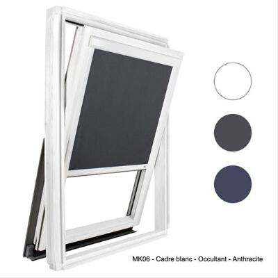 AVOSDIM Store Occultant Oss. Blanche Compatible VELUX ® Pour Dimension Mk06 - Gris Ant. Gris - Publicité AVOSDIM Store Occultant Oss. Blanche Compatible VELUX ® Pour Dimension Mk06 - Gris Ant. Gris - Publicité