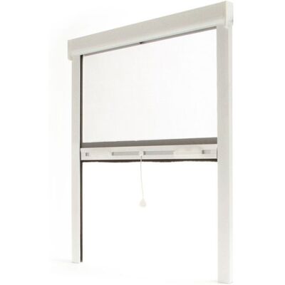 Avosdim Store moustiquaire fenêtre Alu Luxe - H220 x L125cm recoupable - Blanc texturé 9010 - Protection contre les insectes - Publicité Avosdim Store moustiquaire fenêtre Alu Luxe - H220 x L125cm recoupable - Blanc texturé 9010 - Protection contre les insectes - Publicité