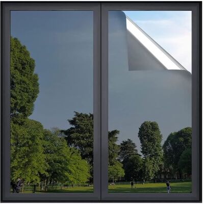 rabbitgoo Film Anti Regard Fenetre Adhesif Effet Miroir sans Tain pour Vitre Papier Miroir Unique Anti UV Argent Noir 44.5x200cm Noir - Publicité rabbitgoo Film Anti Regard Fenetre Adhesif Effet Miroir sans Tain pour Vitre Papier Miroir Unique Anti UV Argent Noir 44.5x200cm Noir - Publicité