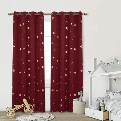 Deconovo Lot de 2 Rideaux Occultants à Oeillets Thermique Anti Froid pour Chambre Salon Enfant 117x183 cm No?l Rouge Rouge - Publicité Deconovo Lot de 2 Rideaux Occultants à Oeillets Thermique Anti Froid pour Chambre Salon Enfant 117x183 cm No?l Rouge Rouge - Publicité