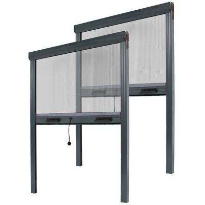 AVOSDIM Lot Moustiquaire Enroulable pour Fenêtre x2 - L150 x H160cm Recoupable - Alu Gris Anthracite - Anti-insectes - Publicité AVOSDIM Lot Moustiquaire Enroulable pour Fenêtre x2 - L150 x H160cm Recoupable - Alu Gris Anthracite - Anti-insectes - Publicité