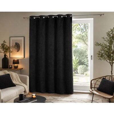 Rideau - EDEN - Wooly - 140x240 cm - Effet bouclette - Noir Noir - Publicité Rideau - EDEN - Wooly - 140x240 cm - Effet bouclette - Noir Noir - Publicité