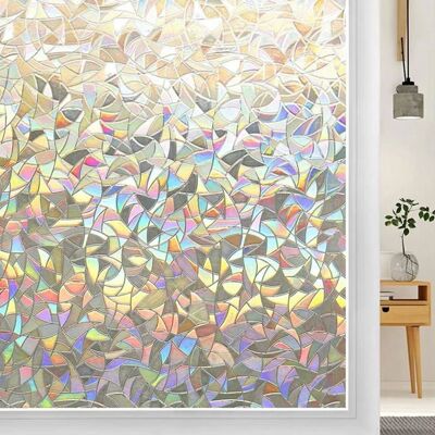 RABBITGOO Film pour Vitre Film Occultant Fenêtre Effet Arc-en-Ciel 60x400cm Film Électrostatique Vitre Décoratif 3D Film Fenêtre Anti Regard Blanc - Publicité RABBITGOO Film pour Vitre Film Occultant Fenêtre Effet Arc-en-Ciel 60x400cm Film Électrostatique Vitre Décoratif 3D Film Fenêtre Anti Regard Blanc - Publicité