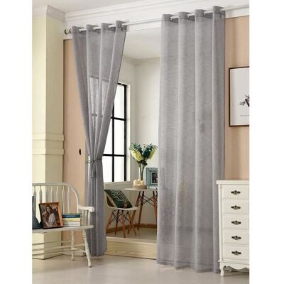 WOLTU 2 pièces Rideaux Semi-Transparents Voilage à œillets 140x225cm Gris Foncé VH5862dgr-2 Gris - Publicité WOLTU 2 pièces Rideaux Semi-Transparents Voilage à œillets 140x225cm Gris Foncé VH5862dgr-2 Gris - Publicité