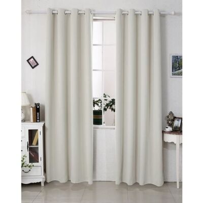 WOLTU Lot de 2 Rideaux occultants à oeillets Rideaux d’isolation thermiques135x245cmCrème Beige - Publicité WOLTU Lot de 2 Rideaux occultants à oeillets Rideaux d’isolation thermiques135x245cmCrème Beige - Publicité
