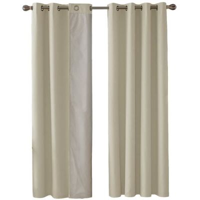 Deconovo Lot de 2 Rideaux Beige Doublure Gris Argenté Isolant Thermique Rideaux Chambre Adulte à Oeillets 135x240cm Beige - Publicité Deconovo Lot de 2 Rideaux Beige Doublure Gris Argenté Isolant Thermique Rideaux Chambre Adulte à Oeillets 135x240cm Beige - Publicité
