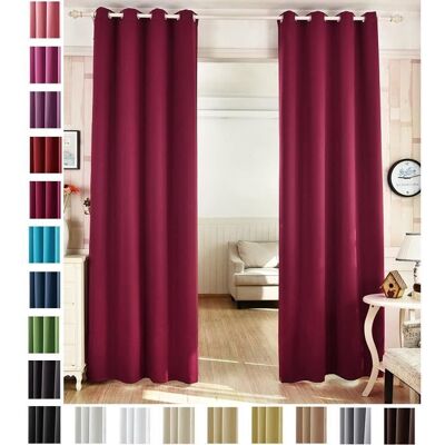 WOLTU 1 pièce Rideau occultant en Polyester Rideau Opaque Suspension à œillets 135x225cm Mûre VH5866bb Rouge - Publicité WOLTU 1 pièce Rideau occultant en Polyester Rideau Opaque Suspension à œillets 135x225cm Mûre VH5866bb Rouge - Publicité