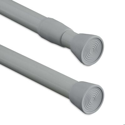 Relaxdays Barre télescopique en acier inoxydable sans perçage pour rideau de douche 110 - 200 cm grise Gris - Publicité Relaxdays Barre télescopique en acier inoxydable sans perçage pour rideau de douche 110 - 200 cm grise Gris - Publicité