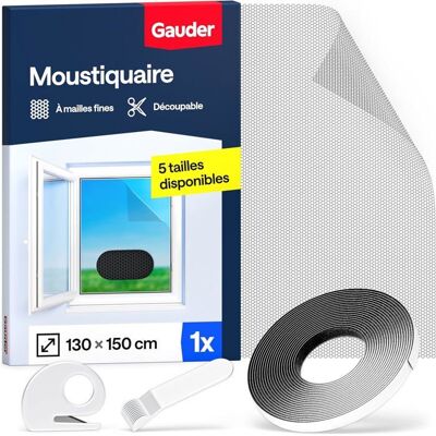 GAUDER Moustiquaire fenêtre 130×150 cm bande auto-agrippante filet anti-insectes adhésive sans perçage noir - Publicité GAUDER Moustiquaire fenêtre 130×150 cm bande auto-agrippante filet anti-insectes adhésive sans perçage noir - Publicité