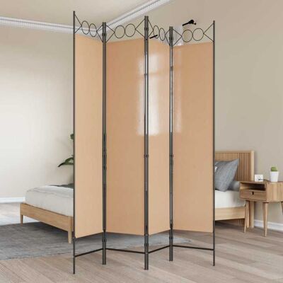 vidaXL Paravent 4 panneaux Beige 160 x 200 cm Tissu 42039200 - Publicité vidaXL Paravent 4 panneaux Beige 160 x 200 cm Tissu 42039200 - Publicité