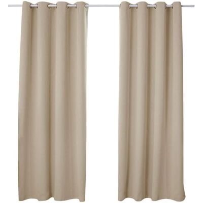 WOLTU 2 pièces Rideaux occultant à œillets pour fenêtre Porte Thermique Isolant135x225cmSable VH5878sd-2 Beige - Publicité WOLTU 2 pièces Rideaux occultant à œillets pour fenêtre Porte Thermique Isolant135x225cmSable VH5878sd-2 Beige - Publicité